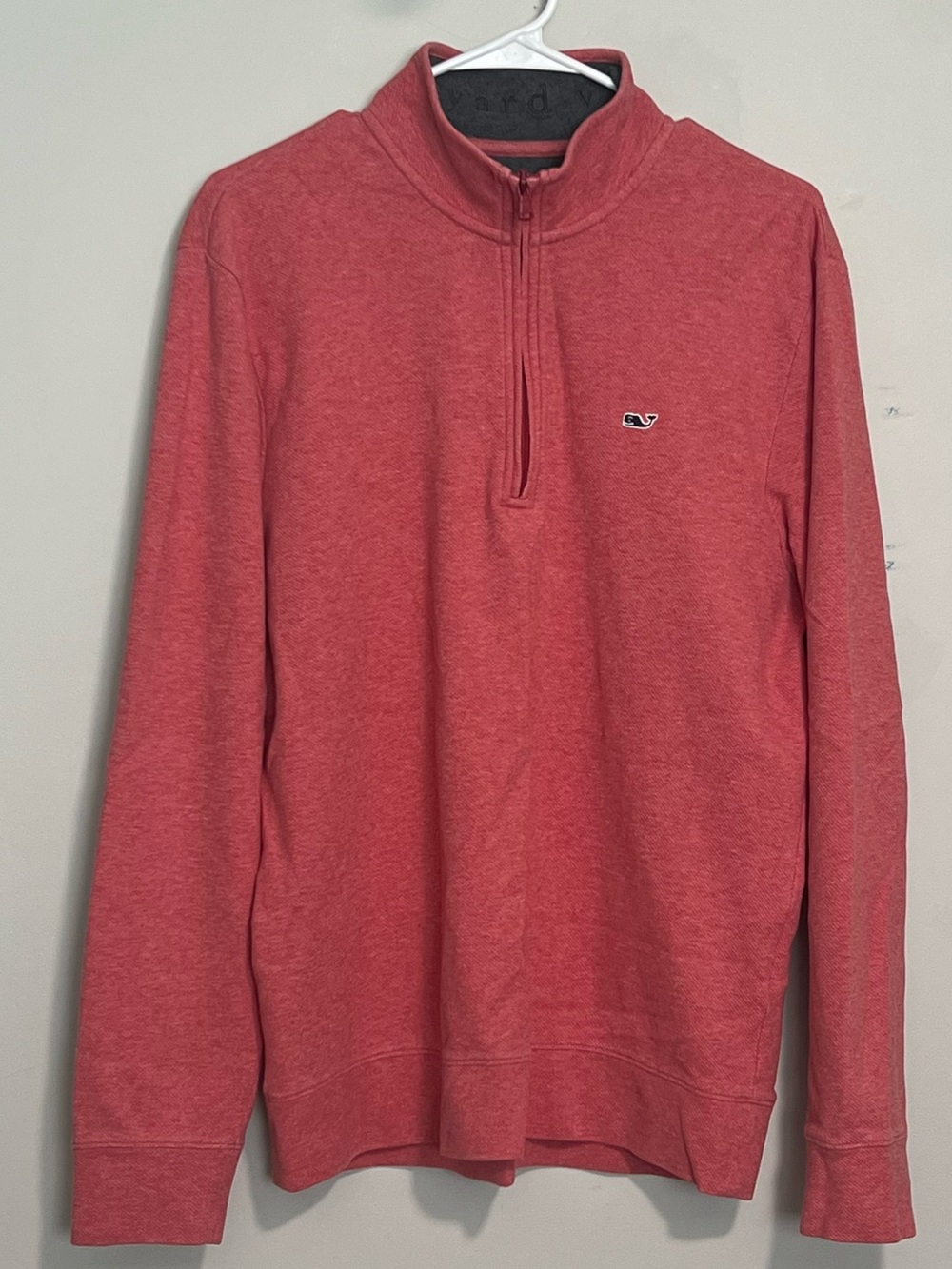 Vineyard Vines Men's Coral Red Quarter-Zip Pullover #0074